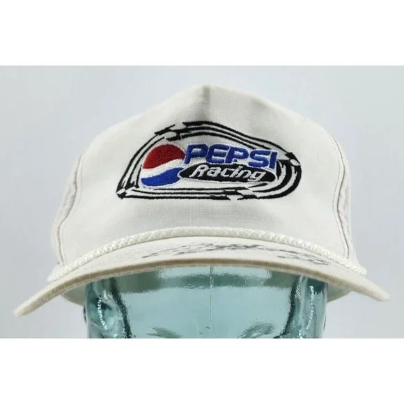 VTG Pepsi Racing White Trucker Rope Hat Signed by JEFF GORDON #24 Youngan OSFA
